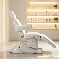 Fauteuil esthétique moderne blanc rotatif pour podologie, tatouage, salon de beauté, lit facial, table de massage électrique pour spa et soins