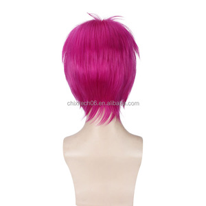 Perruque de cosplay anime rose pêche, cheveux courts bouclés brillants, inspirée de la Sainte principale <span class=keywords><strong>Nanao</strong></span>, inspirée de l'histoire des catastrophes. - Product Image 5