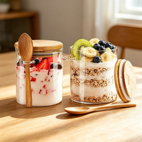 Bocaux Mason en verre personnalisés de 18 oz pour Overnight Oats, avec couvercles et cuillères, pour aliments, épices et usage en cuisine, ensemble pour événements festifs