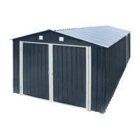 Abri de voiture portable en acier galvanisé durable et imperméable de 13x20 pieds pour le stationnement de voitures en extérieur