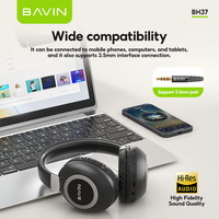 Headset BAVIN BH37 Casque HiFi Kualitas Suara Tinggi Latensi Rendah Model Ganda 3.5mm Nirkabel BT V5.3