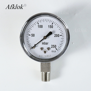 Manómetro de Acero Inoxidable Lleno de Glicerina, Rosca Métrica, Montaje en Panel, Alta Precisión, Industrial, Medidor de Presión en Bar y PSI - Product Image 1