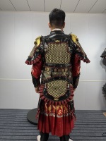 Armure complète de guerrier de la dynastie Ming, tenue historique chinoise à écailles dorées, pour reconstitution historique, collection