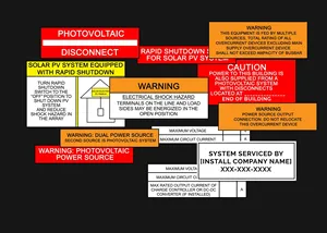 Custom Solar Adhesive ABS Safety Stickers: Laser Engraved PV System Warning Labels for Solar Facilities - Product Image 6