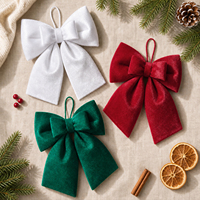 Nœud de Noël en velours double boucle de couleur unie, qualité supérieure, durable, pour décorations de Noël – Prix direct usine