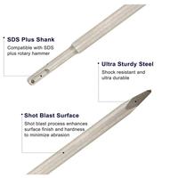Lot de 10 forets SDS Plus pour marteau perforateur avec burins, forets à béton 5-20mm, kit de burins pour marteau rotatif avec étui
