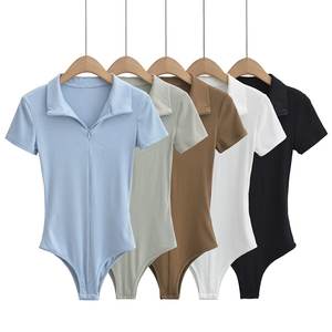 Camiseta de Manga Corta con Cierre para Mujer, Nueva Moda de Verano 2024, Estilo Retro Informal y Chic, Camiseta para Mujer - Product Image 1