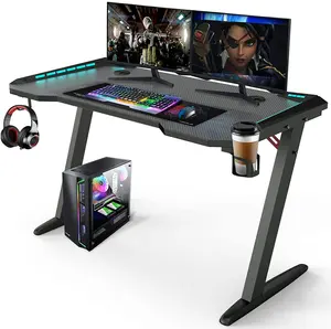 BEISIJIE Offre Spéciale échantillon gratuit bureau de jeu pour table de jeu Gamer avec bureau d'ordinateur RVB avec porte-gobelet
