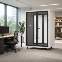 Cabine de bureau modulaire, acoustique, mobile, insonorisée, pour réunions et appels téléphoniques, offrant une intimité partagée