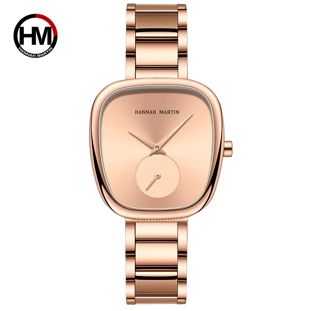 Relógio de quartzo Hannah Martin 1251 para mulheres, novidade de venda direta da fábrica, novidade personalizada, preço baixo, pulseira de aço inoxidável