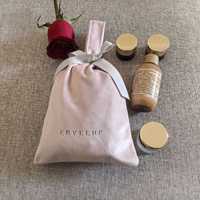 Sac à cordon en velours pour bijoux, logo imprimé, petit sac à cosmétiques, sac à main pour accessoires, emballage cadeau, pochette de rangement