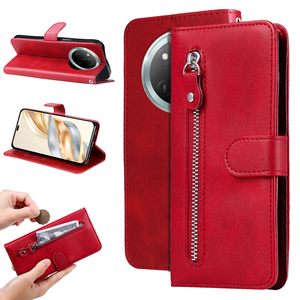 Étui portefeuille à rabat en cuir de luxe avec fermeture éclair pour <span class=keywords><strong>Huawei</strong></span> Honor Magic 7 Pro 5G/Magic 7/Magic 7 Lite avec béquille - Product Image 2