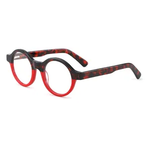 醋酸圆形眼镜批发纤维眼镜架热卖眼镜醋酸金属铰链