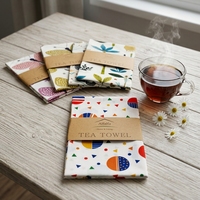 Serviettes de cuisine en coton gaufré doux et pur, personnalisables, écologiques, hypoallergéniques, multi-usages, motif floral (personnalisables)