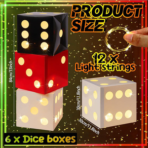 Hộp xúc xắc Jumbo lớn và hộp bóng bay khổng lồ trang trí tiệc sinh nhật sòng bạc với hộp ưu tiên ánh sáng cho các bữa tiệc sòng bạc - Product Image 3