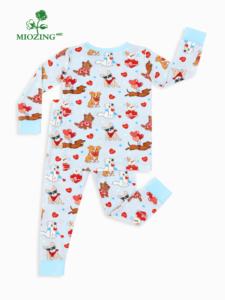 Ensembles de pyjamas à manches longues Miozing en gros, 180 g/m², en bambou, pour bébé, doux, extensibles, certifiés OEKO-TEX - Product Image 2