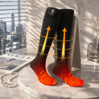 Chaussettes de chasse chauffantes hautes à batterie rechargeable, chaussettes thermiques d'hiver pour bottes, en fibre de carbone, chaudes et isolées pour le mollet, vente en gros personnalisée