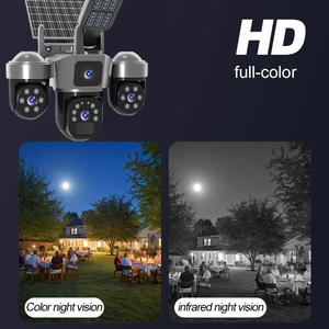 Cámara <span class=keywords><strong>Solar</strong></span> Guangheng de 3MP con Triple Lente y Soporte - Fuente de Luz Dual, Audio Bidireccional en Tiempo Real, Seguridad para Interiores/Exteriores, Hogar y Jardín - Product Image 4