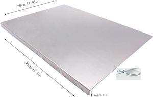 Planche à découper double face en acier inoxydable de qualité alimentaire, durable, écologique, compatible lave-vaisselle, nouvelle conception, pour cuisine et pâtisserie - Product Image 2