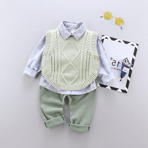 Vêtements d'automne et d'hiver pour enfants, garçons et filles, pull chaud, chemise, pantalon, ensembles de trois pièces pour un usage décontracté - Product Image 1