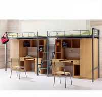 Meubles de couchage de bonne qualité, lit double d'étudiants, lit de dortoir avec bureau, robuste, pour adultes