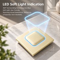 BAOBEN Prise murale ultra-fine en polycarbonate avec indicateur LED, panneau de prise à double commande, pour usage domestique