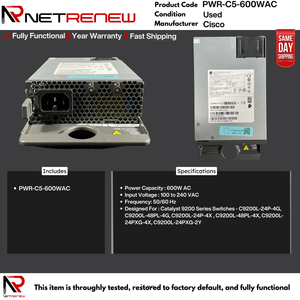 Unidad de Alimentación de CA PWR-C5-600WAC de 600W para Switch de Red Catalyst Serie 9200 - Product Image 4