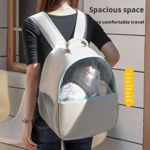 กระเป๋าเป้สะพายหลังสัตว์เลี้ยงสแตนเลสแบบสองสายสะพาย ยี่ห้อ <span class=keywords><strong>Yan</strong></span> <span class=keywords><strong>Xiao</strong></span> 5 รุ่นใหม่ ดีไซน์แคปซูลอวกาศ พกพาสะดวก ความจุขนาดใหญ่ สำหรับแมวและสุนัข - Product Image 1