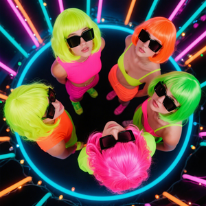 Yachen Neon Màu Hồng Màu Vàng Màu Xanh Lá Cây Ngắn Bob Tóc Giả Tóc Trang Phục Neon Đảng Tóc Giả Cho Phụ Nữ Cô Gái Sinh Nhật Halloween Đảng Trang Trí - Product Image 2