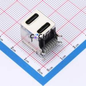 TYPE-C-621-WDR USB Connector Through hole Component (THT) Connector Type-C Female Right Angle Insert 16P*2 - Product Image 1