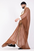 Thobe islamique décontracté pour homme, Bisht, cape arabe à manches longues, dernier style, polyester, saison automne/printemps, noir, design personnalisé
