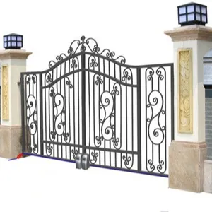 Casa portão de ferro forjado design portão principal única porta de entrada de aço