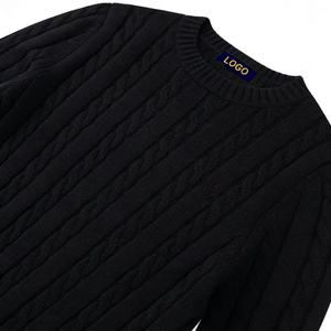 Ralf Sweater Lengan Panjang untuk Pria Campuran Katun Kerah Gulung RL Rajutan dengan Jahitan Terpuntir Logo Bordir Sweater Laur - Product Image 3