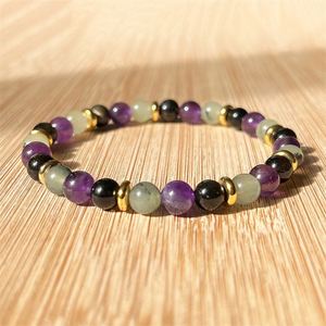 Bracelet en pierre naturelle avec perles de verre colorées, symbole d'amitié, potentiel de marketing viral très élevé, codage standardisé - Product Image 3
