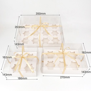 Boîte d'emballage en plastique transparent à <span class=keywords><strong>6</strong></span> compartiments pour cupcakes et muffins avec support d'insertion pour gâteaux et desserts - Product Image 6