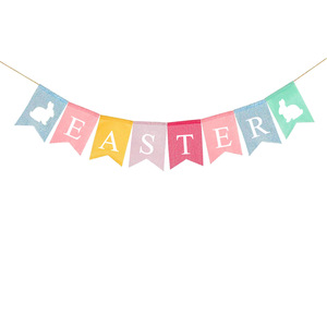 DAMAI Happy Easter Banner Easter Chicken Egg Bunny Felt Garland for Easter Decorations Spring Themed Party Favors Supplies - Product Image 6