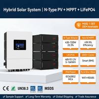 5KW 10KW 15KW 20KW Hybrid-Solarstromsystem Komplettset mit Lithium-Batterieboxen, Gestellen, Zellen und MPPT für Wohnhäuser CE