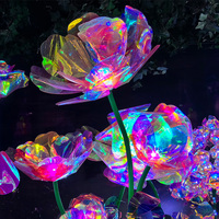 Grosir lampu bunga Lotus LED PVC dekorasi luar ruangan multiwarna cerah untuk perayaan pernikahan Hari Valentine IP44