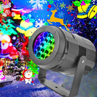 Projecteur de Noël rotatif à 16 motifs, lumière laser flocon de neige, lampe d'ambiance de scène, blanc chaud à intensité variable
