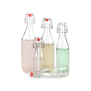 <strong>Bottles</strong> Round Clear Glass China Flactory <strong>200ml</strong> 250m 500ml 750ml 1000ml Juice Food Grade Beverage Customized - Product Image 1