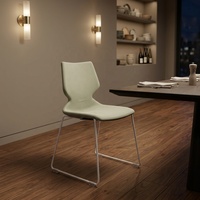 Chaise de salle à manger moderne empilable ergonomique contemporaine avec structure en acier et revêtement en tissu certifiée ANSI/BIFMA pour la maison, le bureau et l'hôtel