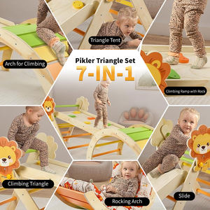 ชุดไม้สำหรับเด็กหัดเดินชุดสามเหลี่ยมปีนเขาสำหรับเด็กวัยหัดเดินเล่นยิมไม้ - Product Image 3