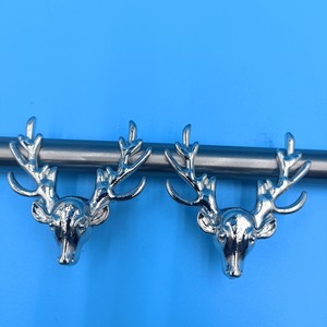 Zinc Alloy Deer Head <b>Cabinet</b> Handles Silver <b>Rustic</b> Design Furniture Hardware Accessory - Product Image 2