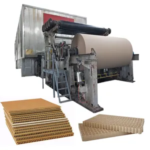 Kotak karton kemasan coklat mesin jalur produksi kertas bergelombang kertas mentah mesin daur ulang bahan baku kertas limbah