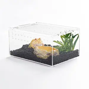 Magnetische Acryl Reptiel Terrarium Tarantula Behuizingen Voedingsdoos Reptiel Fokdoos