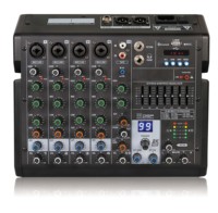 Console audio musicale professionnelle avec réglage d'équilibre à 3 bandes, 4 canaux, 99 effets de réverbération, deux sorties stéréo