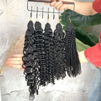 Extensiones de Cabello de Ganchillo One Donor Miracle Knots, Cabello Virgen 100% Grado 12A, Trenzas de Cabello Humano Rizado Estilo Boho