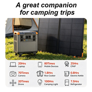 Station d'alimentation portable 3000W, capacité 5376Wh, avec prise EU, batterie solaire Lifepo4 400W 48V pour les situations d'urgence à domicile - Product Image 5