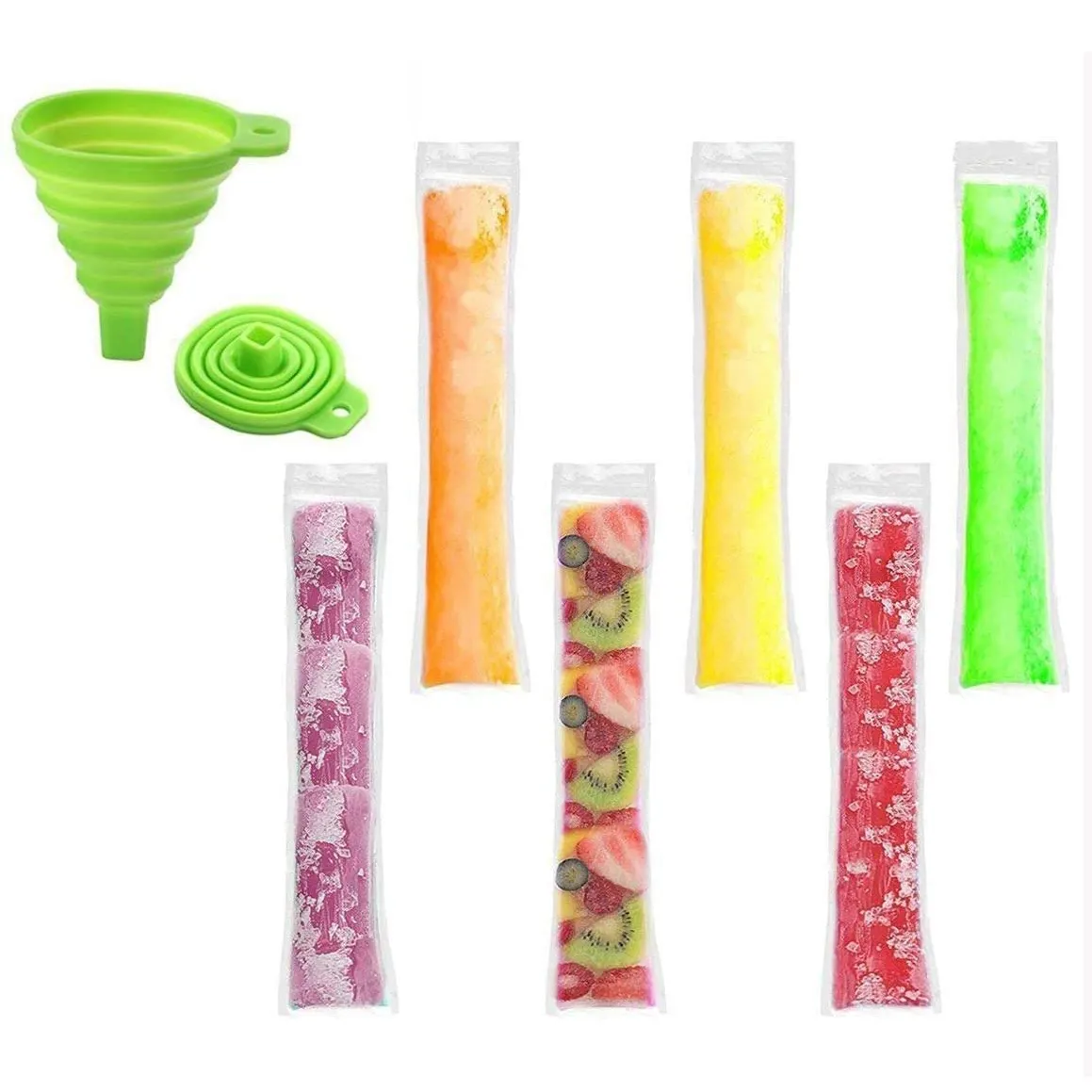 Bpa Gratis Aangepaste Gedrukt Matte Clear Transparant Plastic Biologisch Afbreekbaar Ziplock Groothandel Popsicle Verpakking Zak