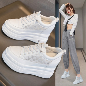 Zapatos de Mujer a la Moda, Zapatos Blancos con Plataforma y Suela Gruesa, Zapatos Casuales de Mujer con Banda Elástica - Product Image 2